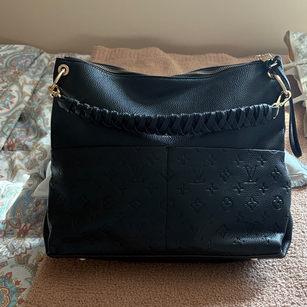 Black hobo style shoulder bag